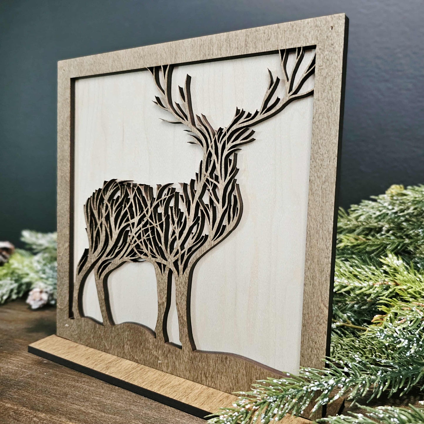 Holiday Decor Reindeer Deer Art Christmas Decor