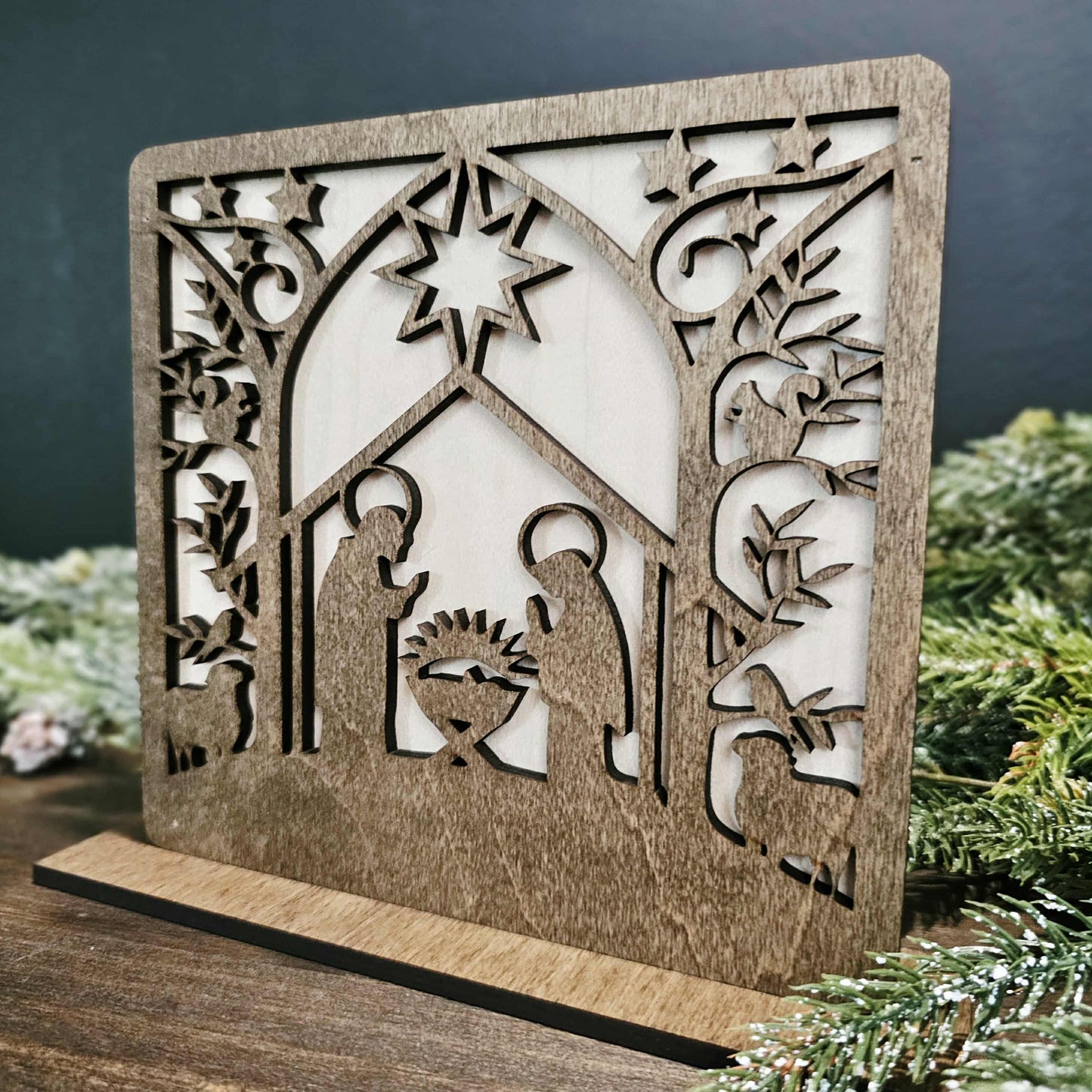 Nativity Scene Sign Holiday Christmas Decor