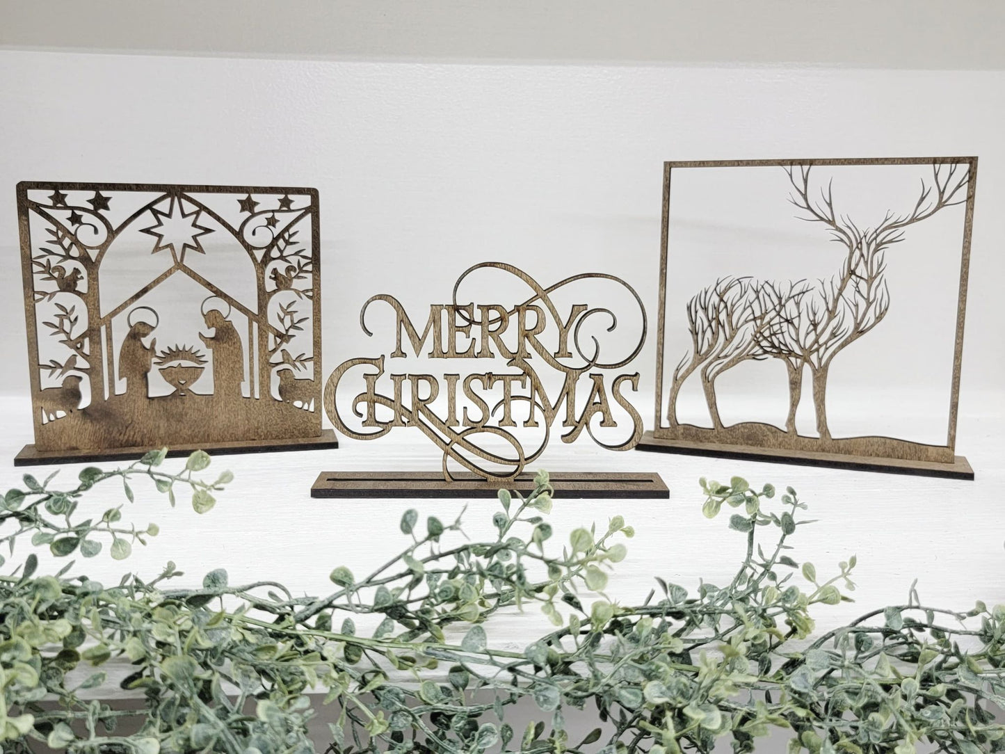 Holiday Free-standing Nativity Scene Art Sign