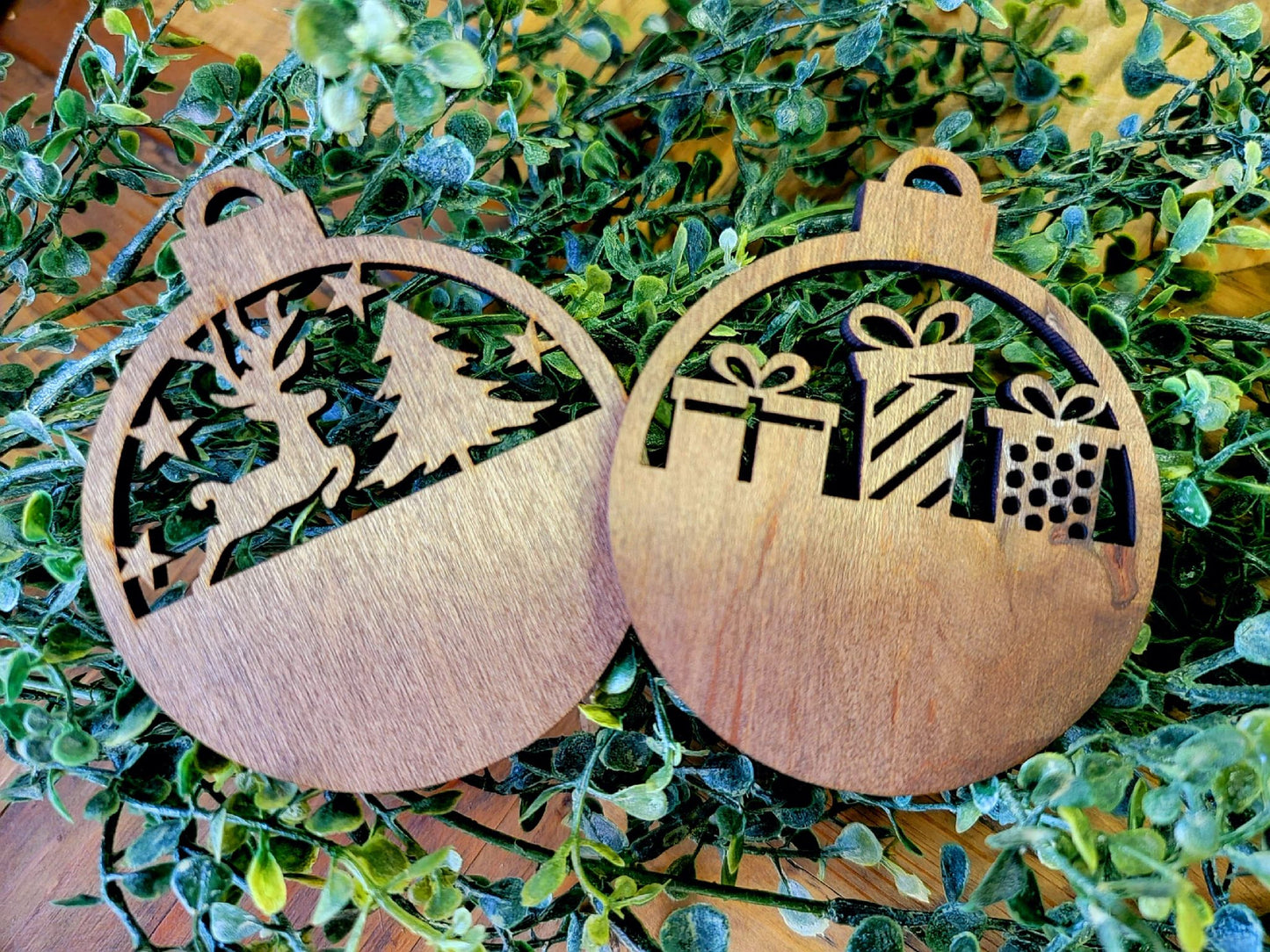 Christmas Ornaments Gift Box Reindeer Holiday