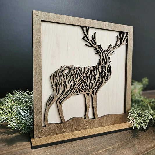 Holiday Decor Reindeer Deer Art Christmas Decor
