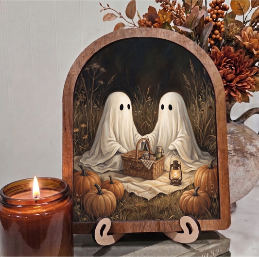 Arch Ghosts at Picnic Framed Art Halloween Fall