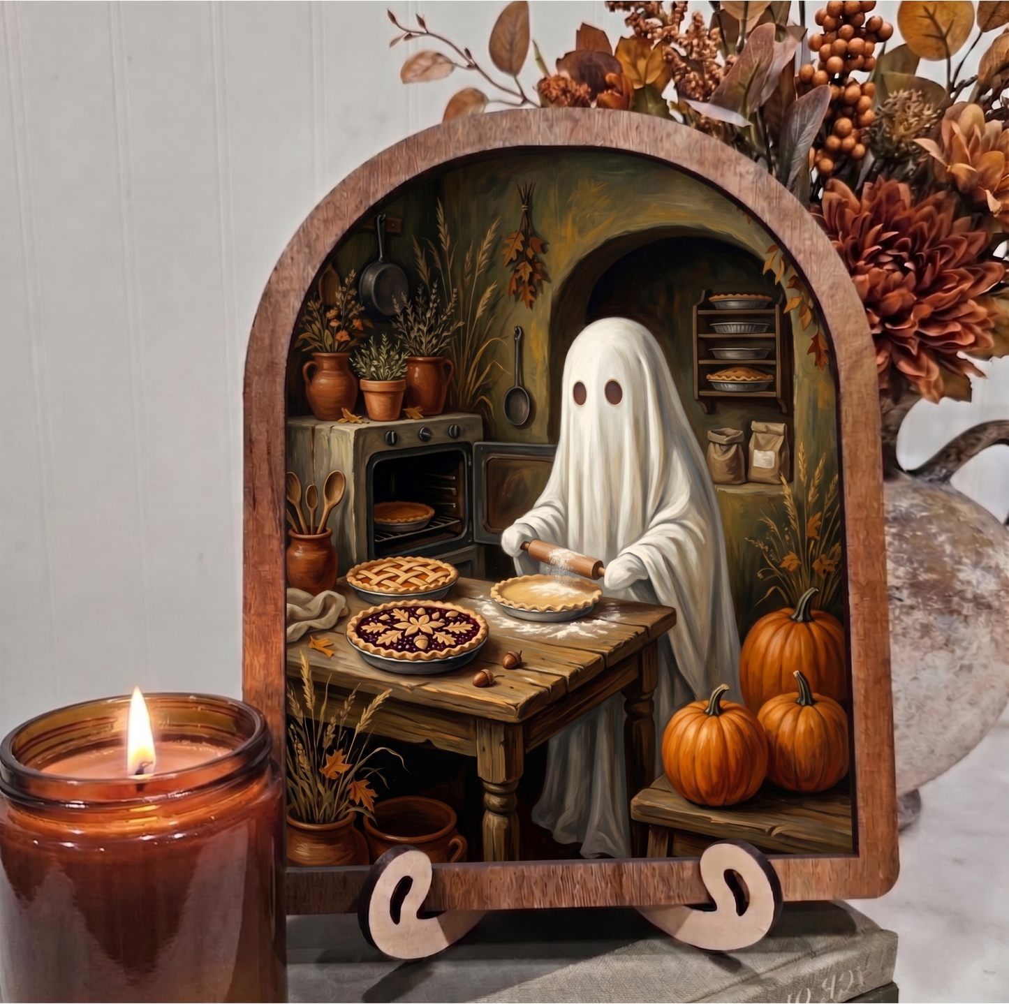 Arch Ghost Baking Pies Framed Art Halloween Fall