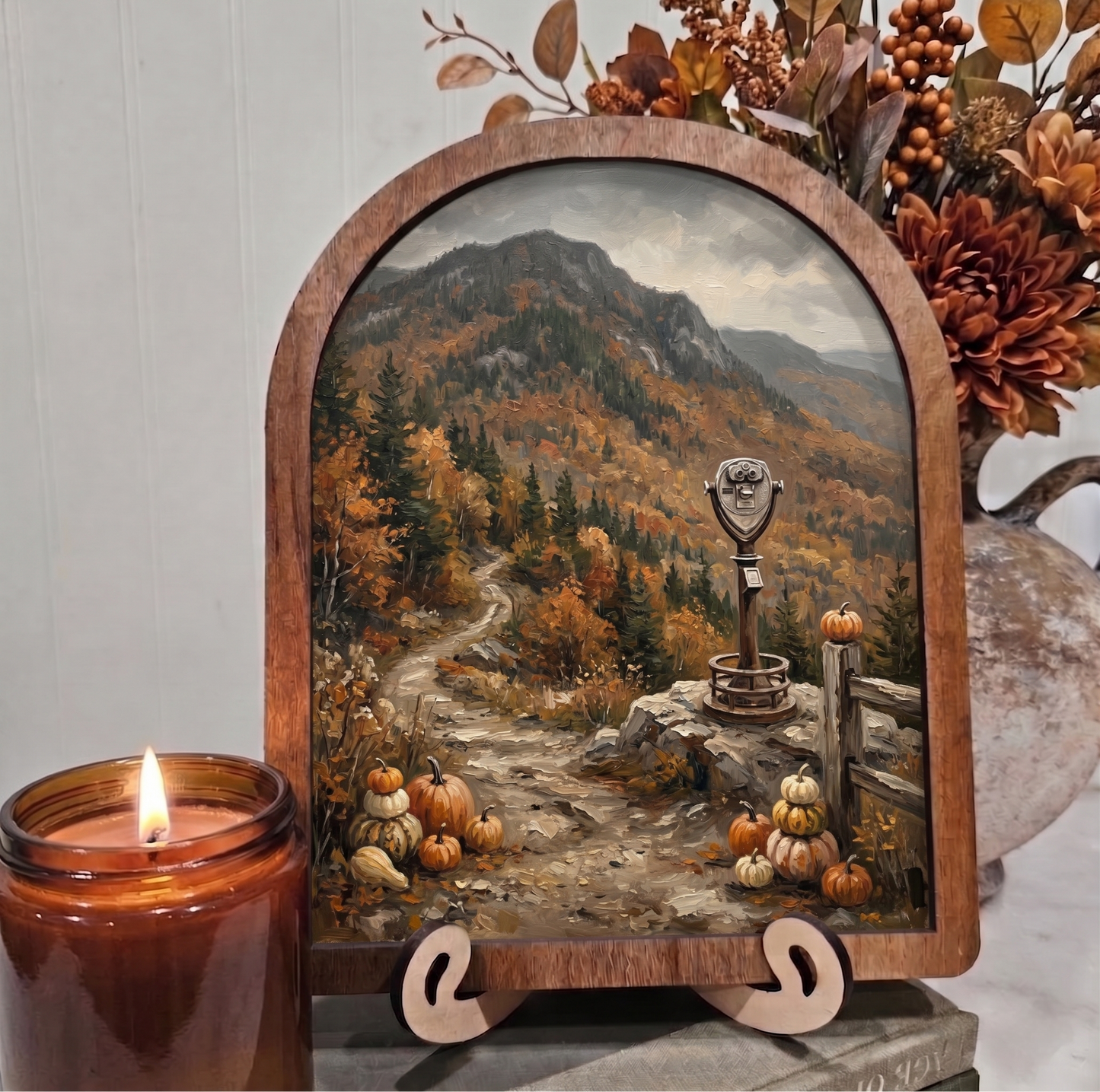 Arch Fall Mountain Outlook Trail Framed Art Halloween