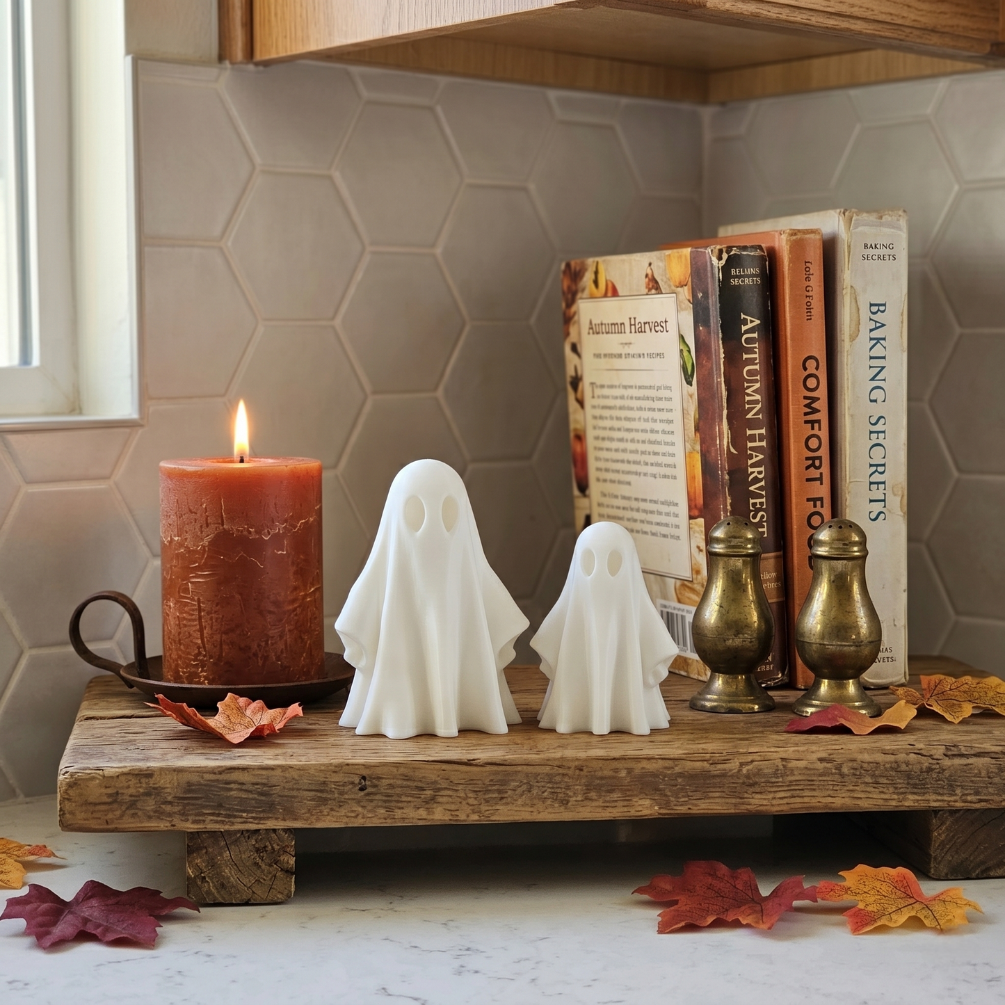 Cute Little Ghosts Fall Halloween Bookshelf Decor Desk Buddy