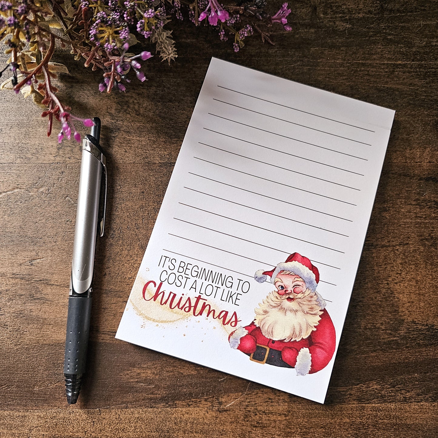 Cost A Lot Like Christmas Vintage Santa Notepad
