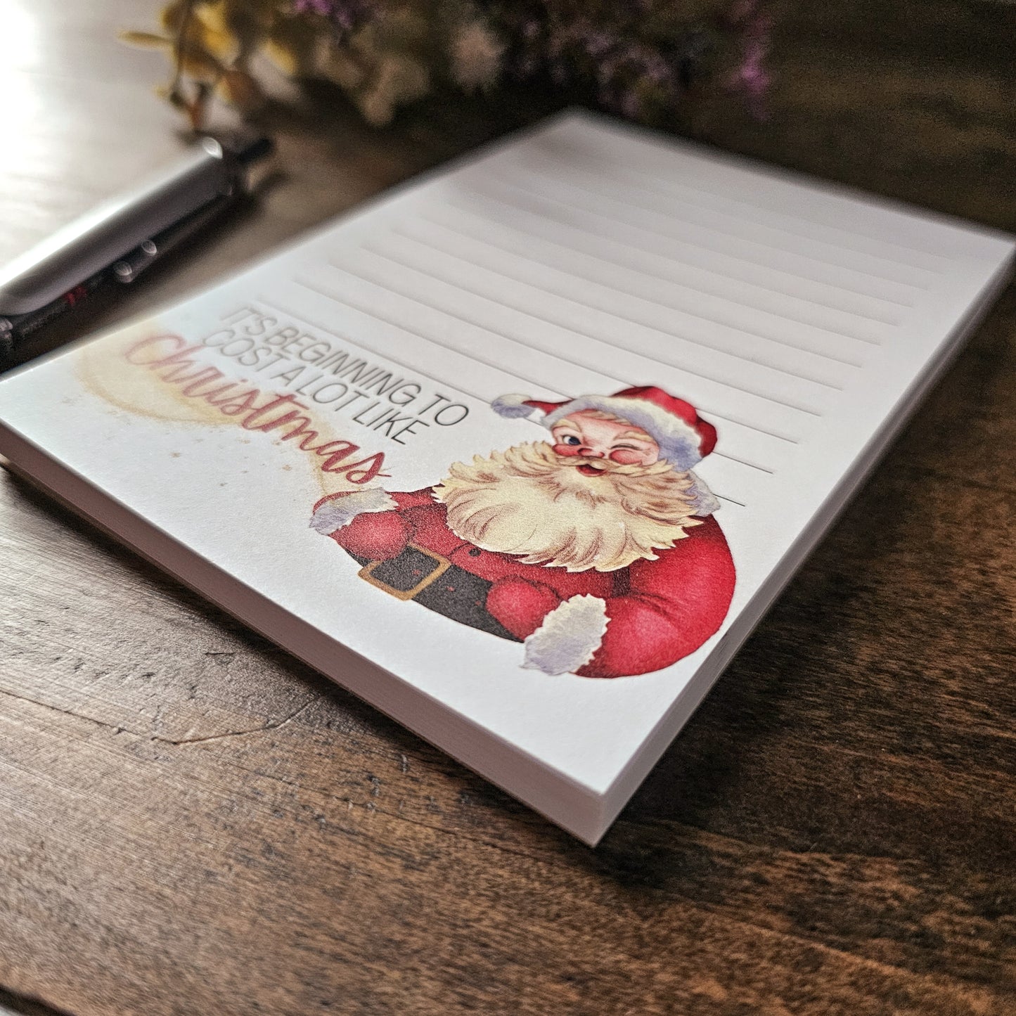 Cost A Lot Like Christmas Vintage Santa Notepad