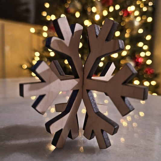 3D Snowflake Home Decor Shelf Sitter Christmas Winter