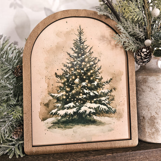 Arch Snowy Tree Framed Art