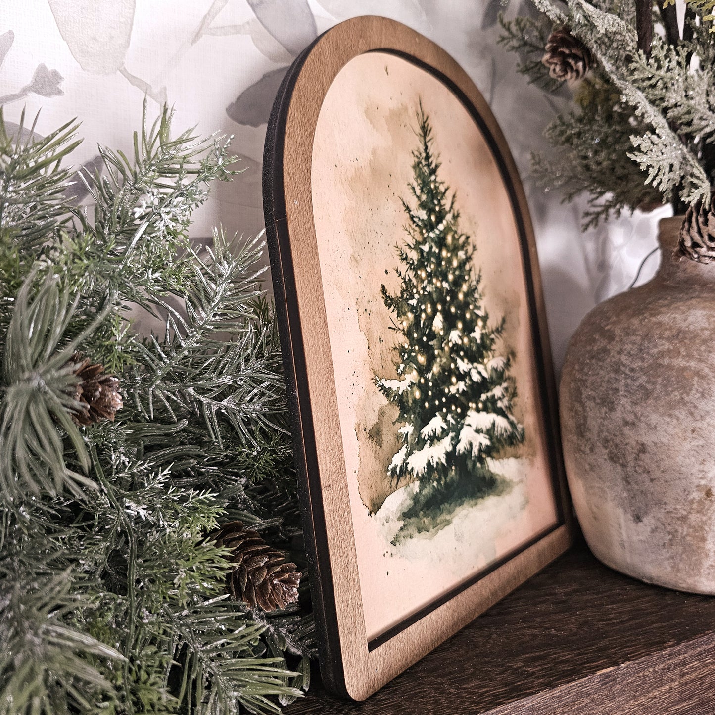 Arch Snowy Tree Framed Art