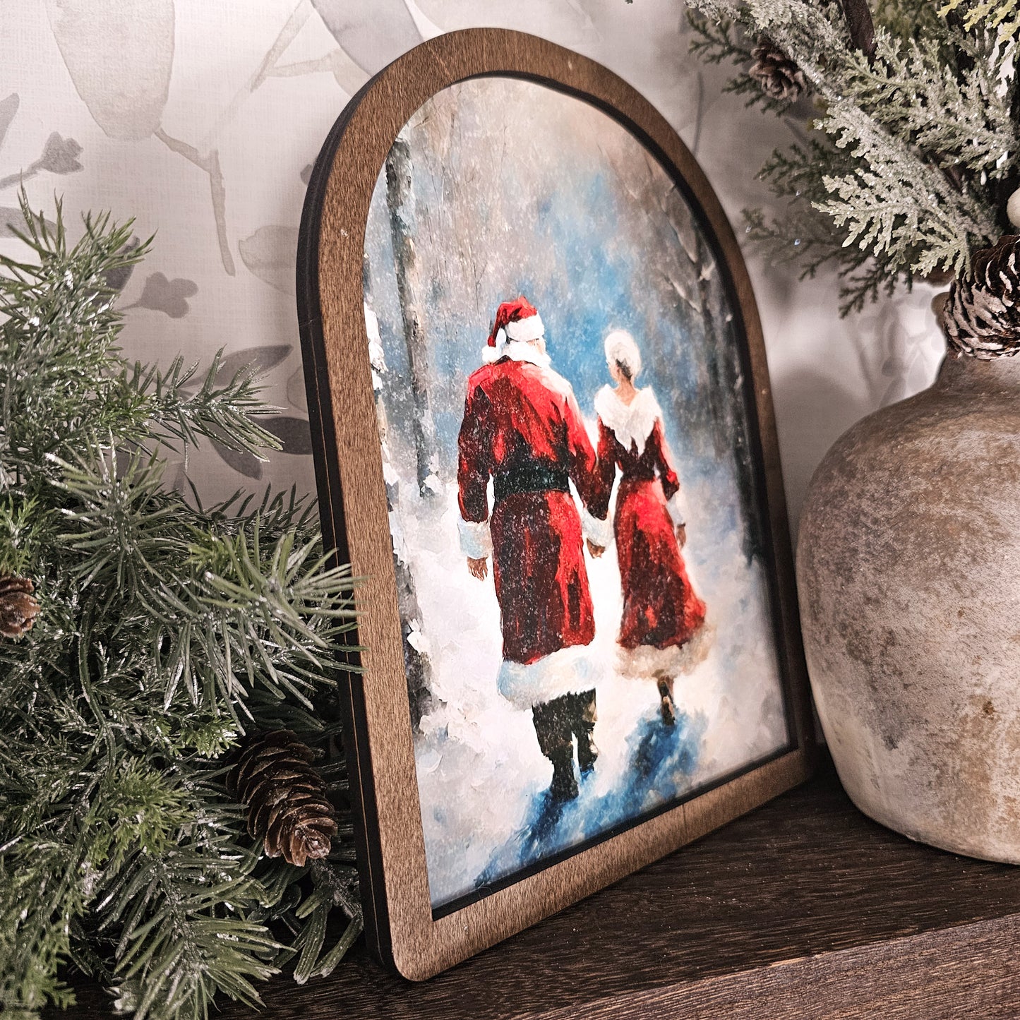 Arch Mr. And Mrs. Santa Claus Framed Art