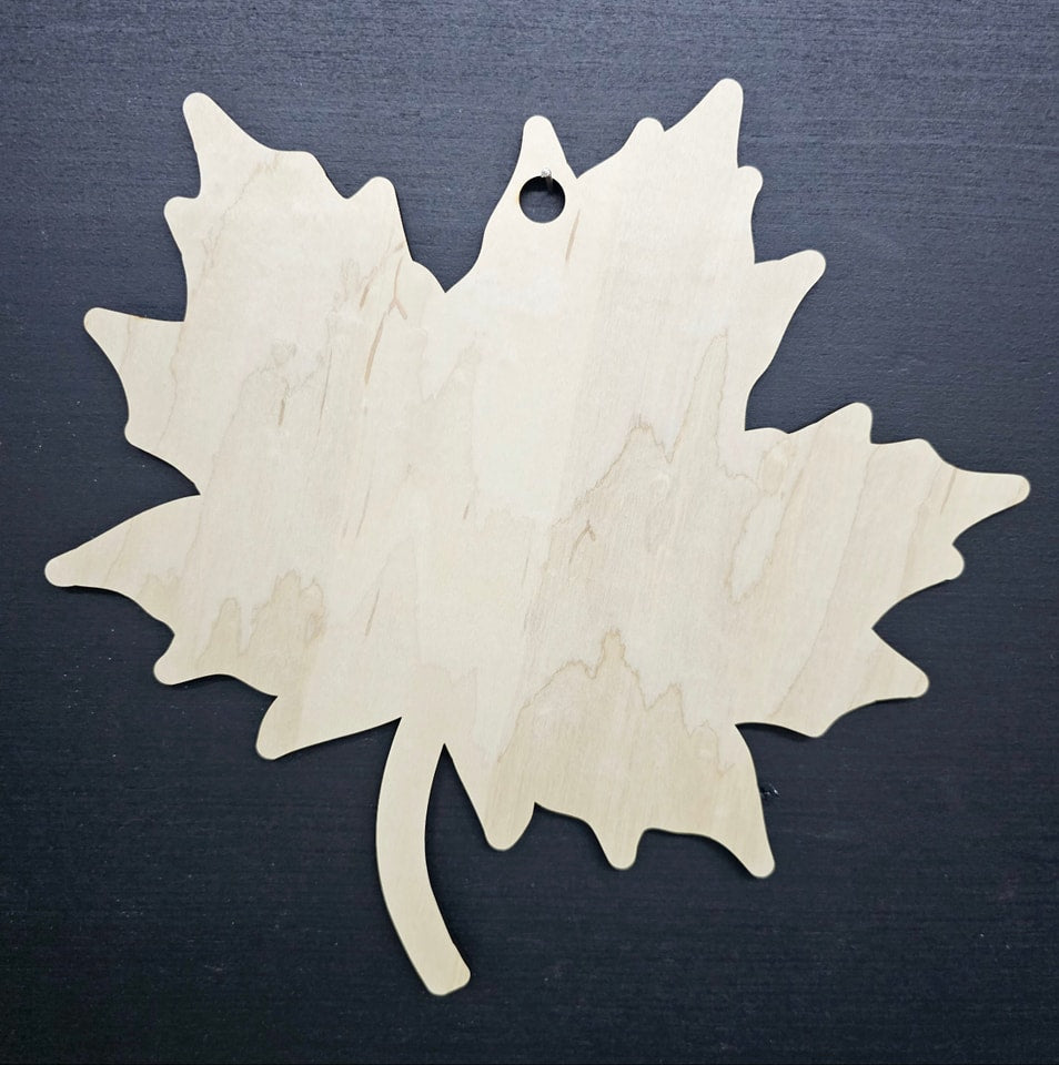 13" Unfinished Wood Fall Leaf Door Hanger Sign Craft