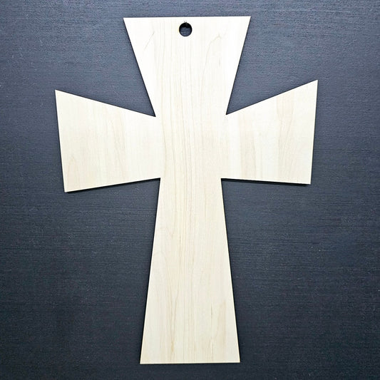 15" Unfinished Wood Faith Cross Door Hanger Sign Craft