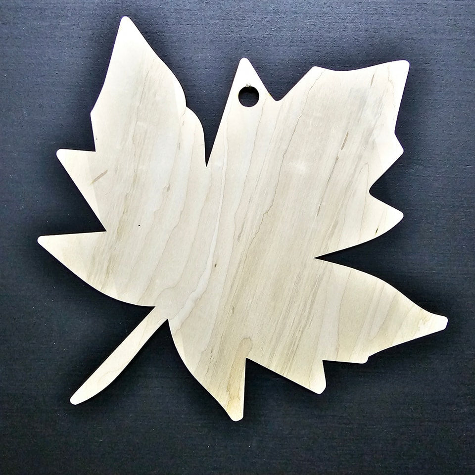 13" Unfinished Wood Maple Leaf Door Hanger Sign Craft