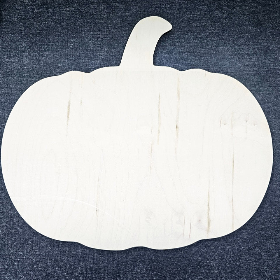 15" Unfinished Wood Solid Pumpkin Door Hanger Sign Craft