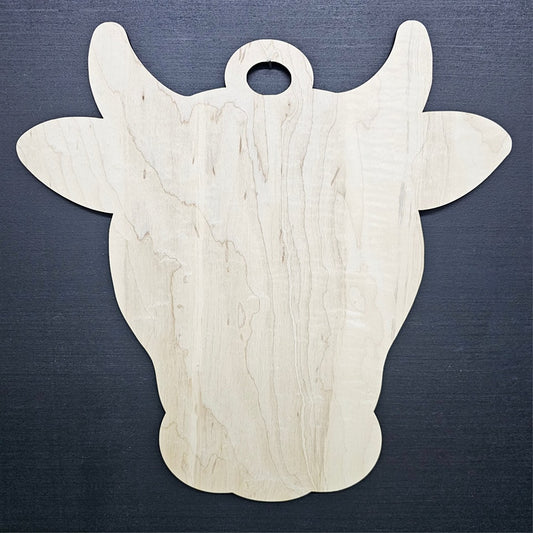 15" Unfinished Wood Cow Head Door Hanger Sign Western Craft