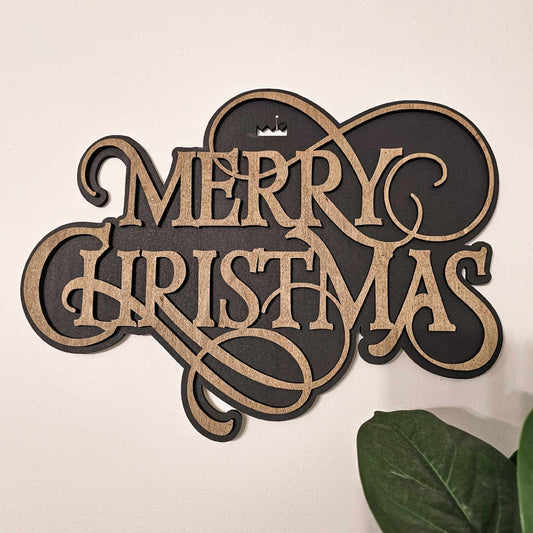 Wood 15.5" Merry Christmas Wall Art Sign