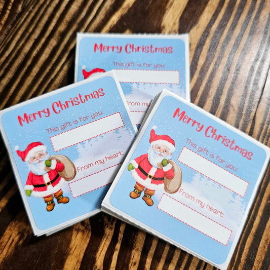 20 Pk Santa Merry Christmas My Heart Present Gift Stickers