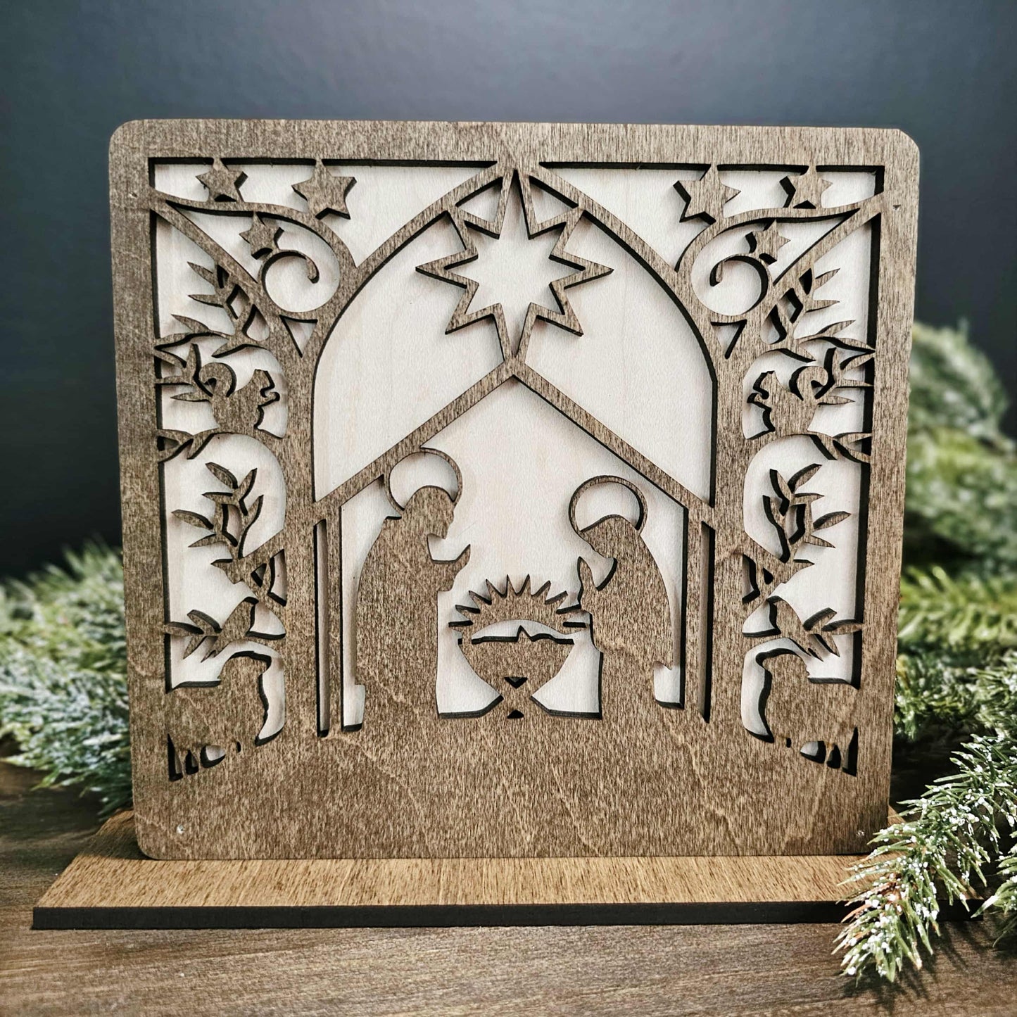 Nativity Scene Sign Holiday Christmas Decor