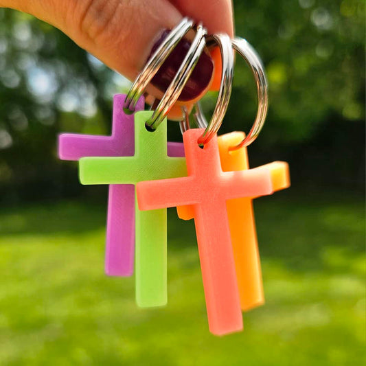 Let Jesus Light Your Way- Glow in the Dark Cross Keychain