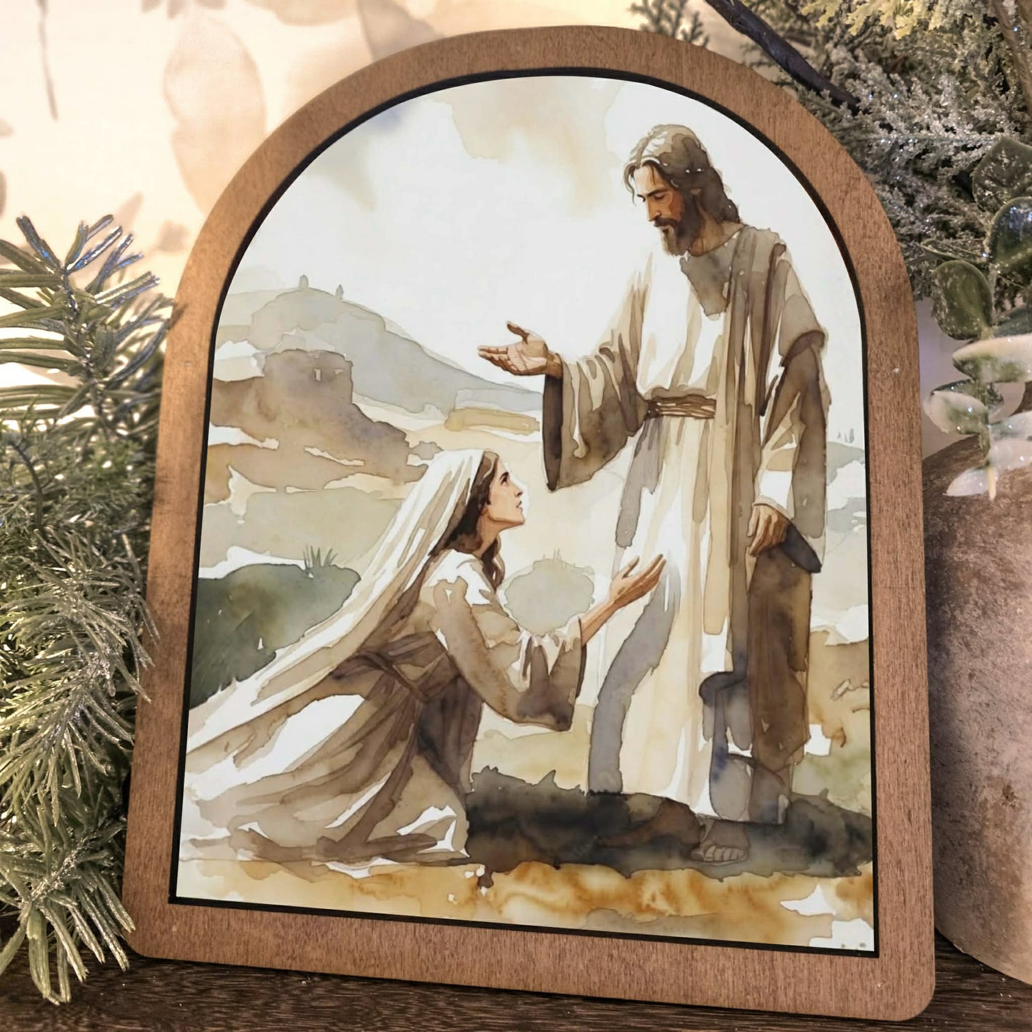 Jesus and the Woman Hem of his Garment Christian Faith Framed Art