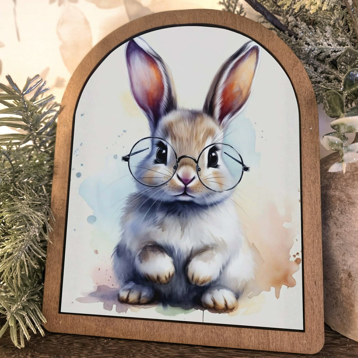 Easter Bunny Rabbit with Glasses Framed Art