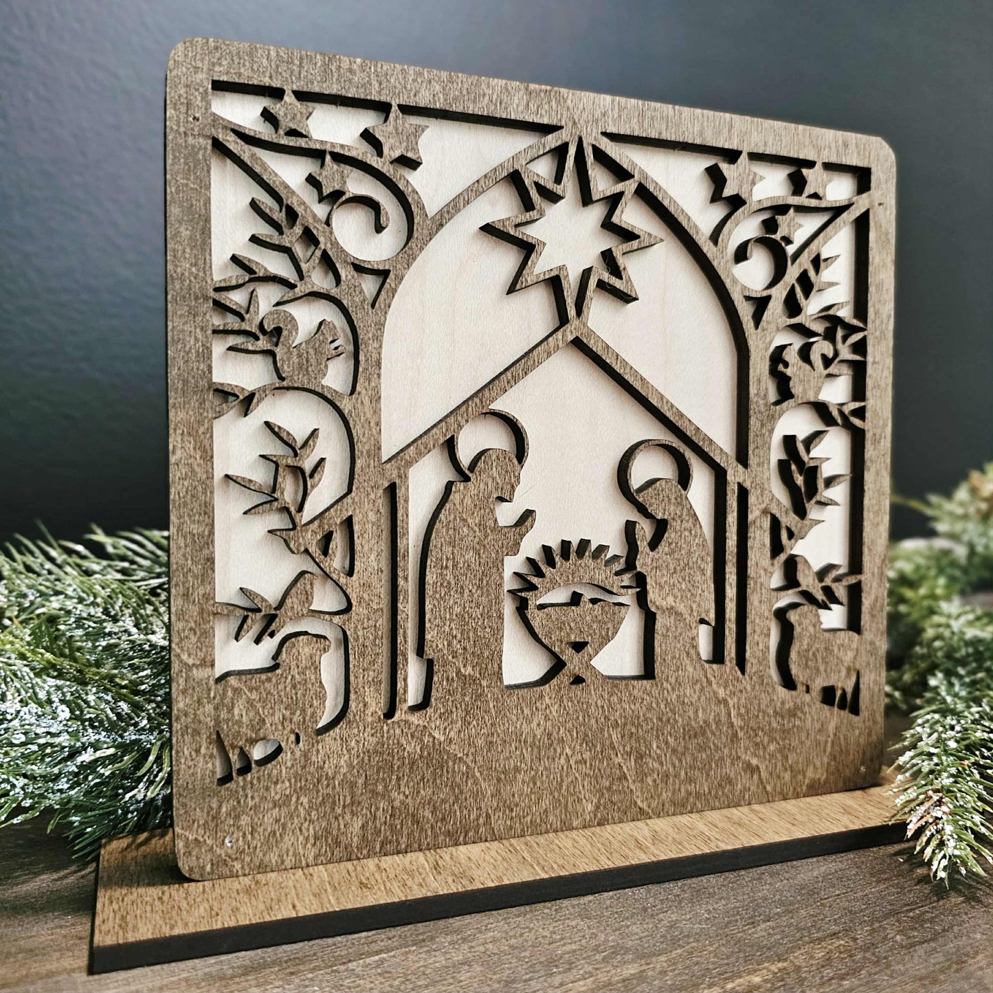 Nativity Scene Sign Holiday Christmas Decor