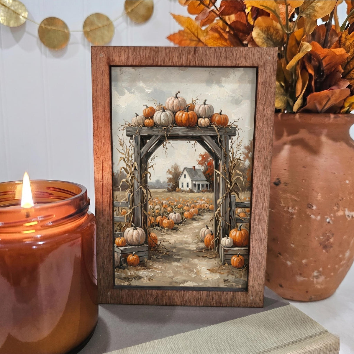 BD Lasers 4x6 wood block sign - Fall Farm Pumpkin Patch Entrance
