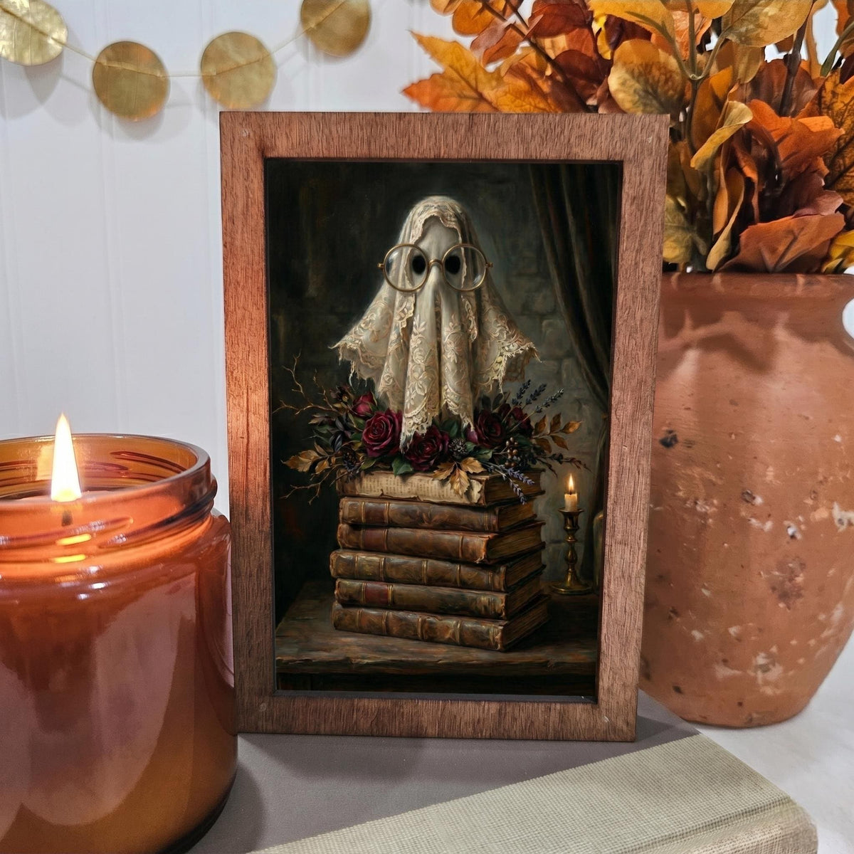 BD Lasers 4x6 wood block sign - Lace Ghost Glasses Books