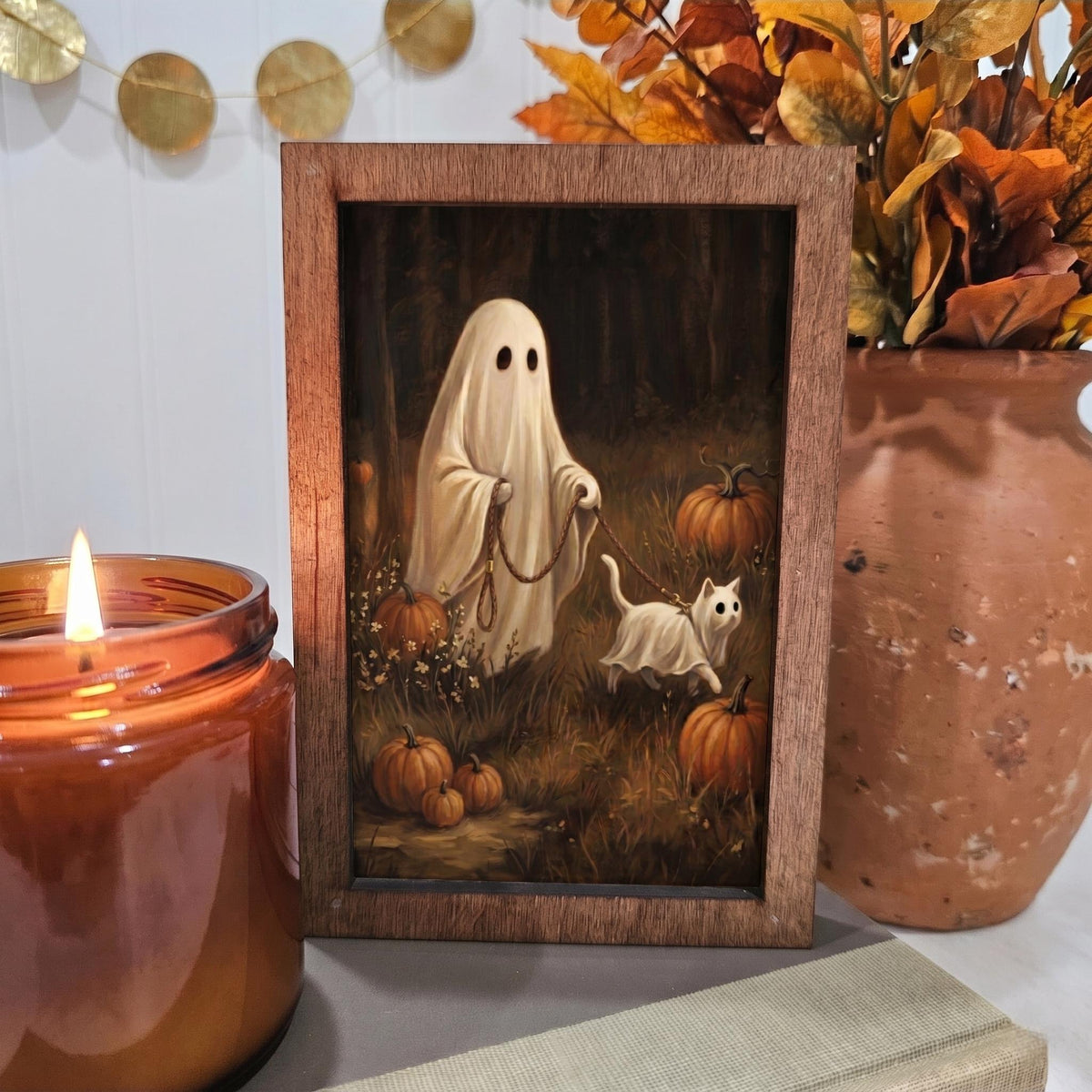 BD Lasers 4x6 wood block sign - Ghost Walking Ghost Cat
