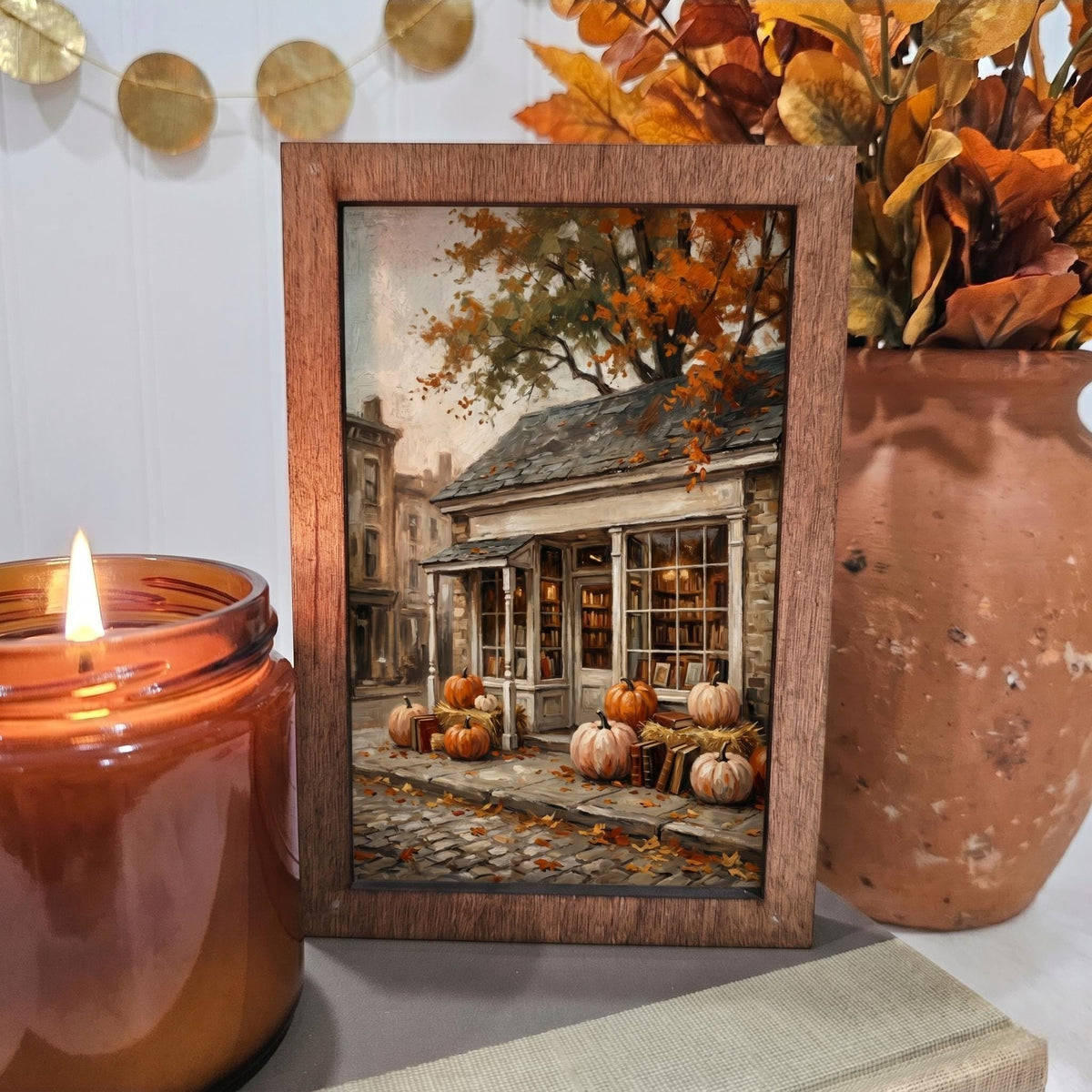 BD Lasers 4x6 wood block sign - Fall Bookish Bookstore Bookshop