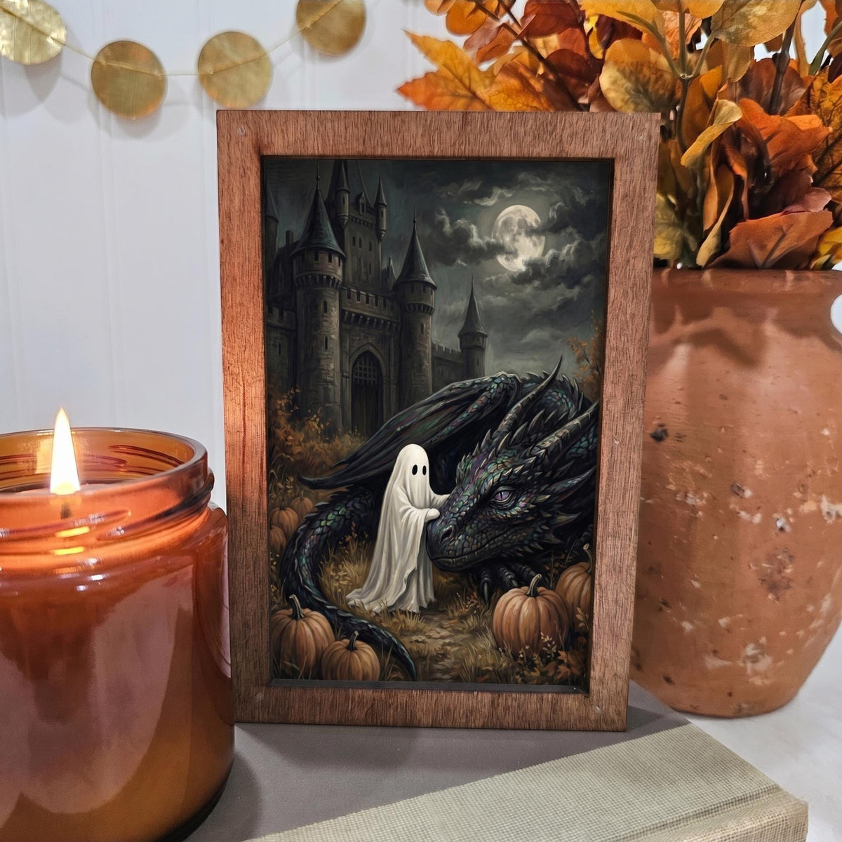 BD Lasers 4x6 wood block sign - Ghost Dragon Castle Fall