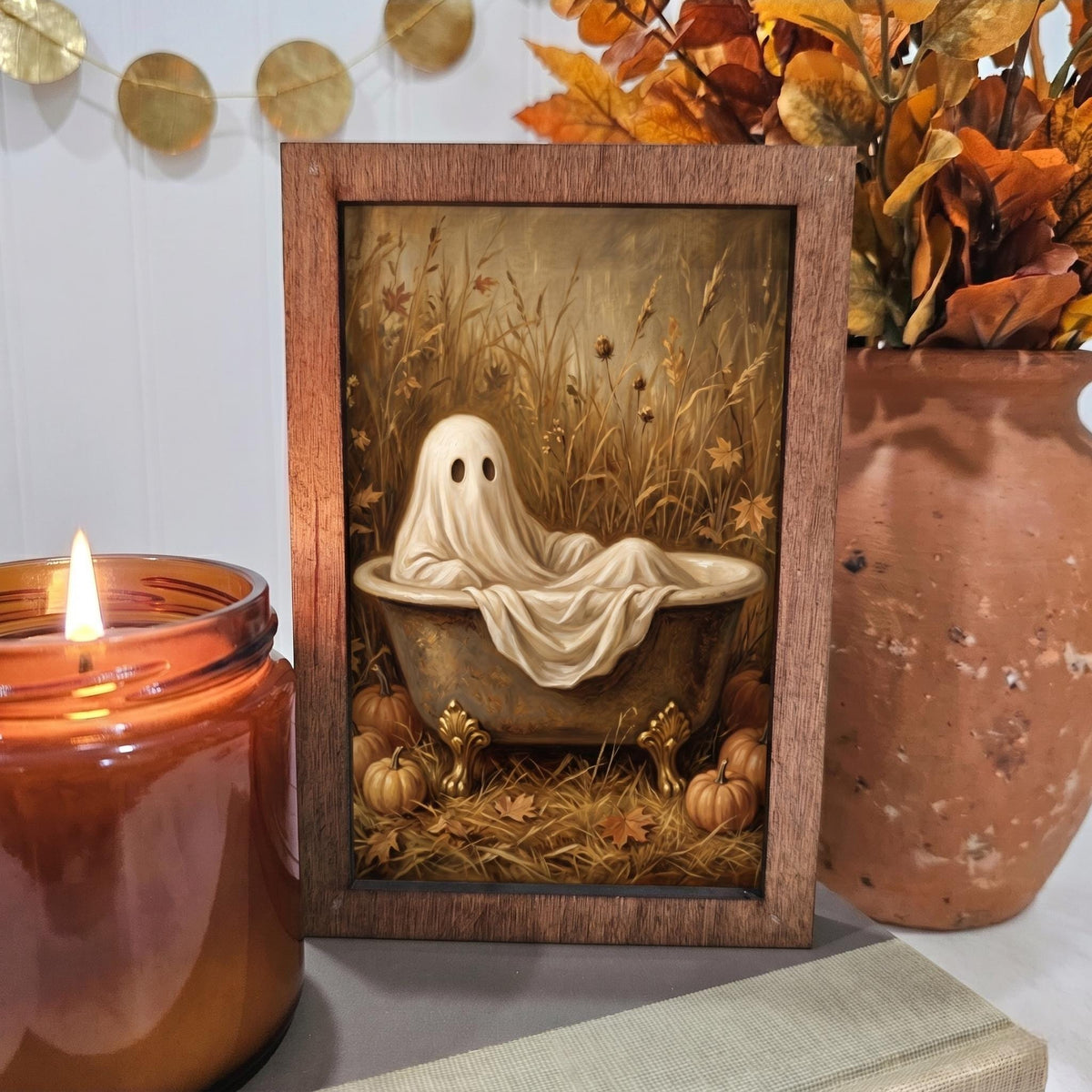 BD Lasers 4x6 wood block sign - Ghost in Bathtub Fall