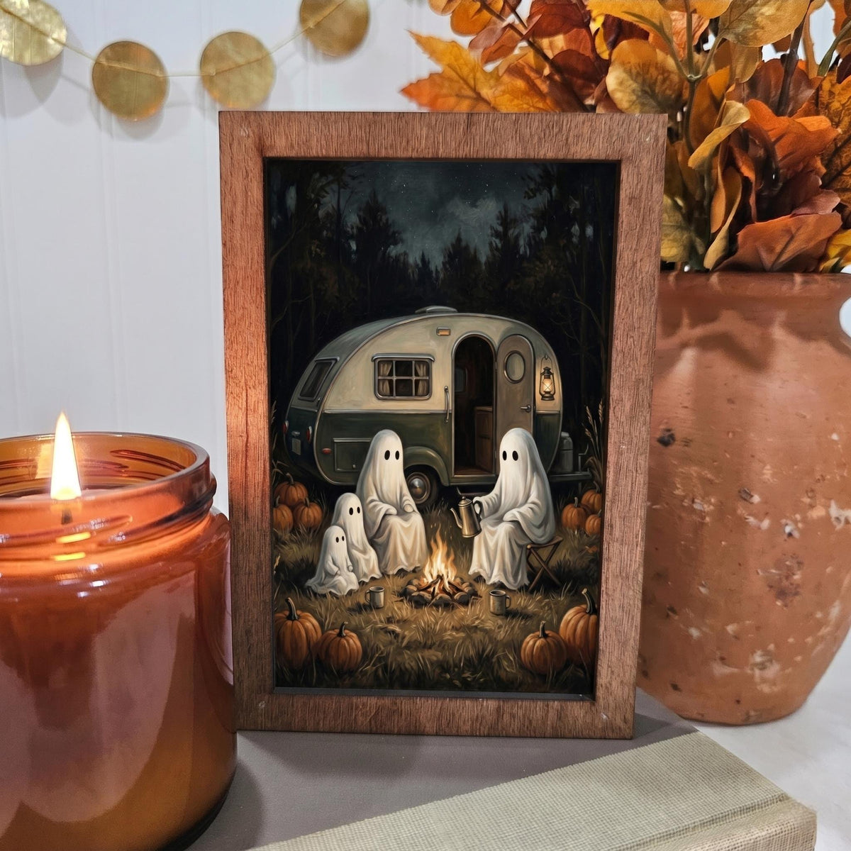 BD Lasers 4x6 wood block sign - Ghosts Camping Fall