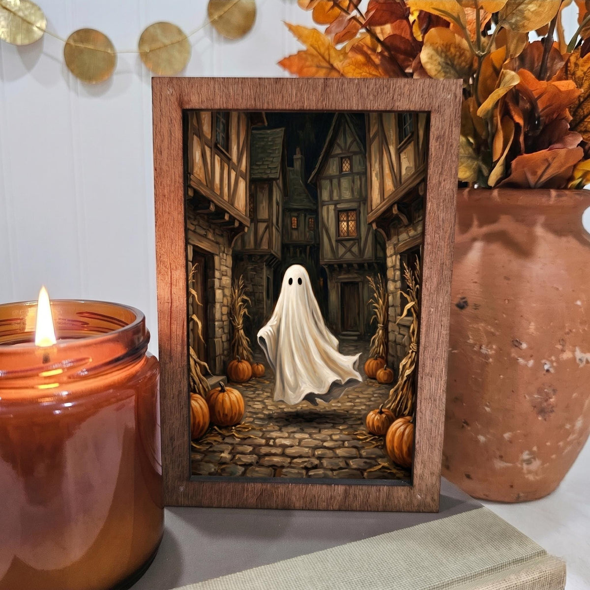 BD Lasers 4x6 wood block sign - Ghost in Downtown Fall