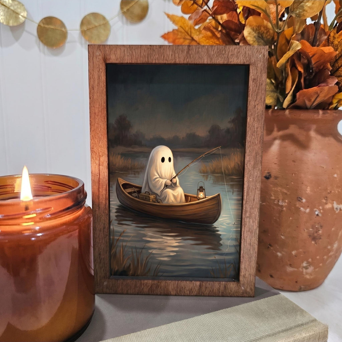 BD Lasers 4x6 wood block sign - Ghost Fishing Canoe Fall