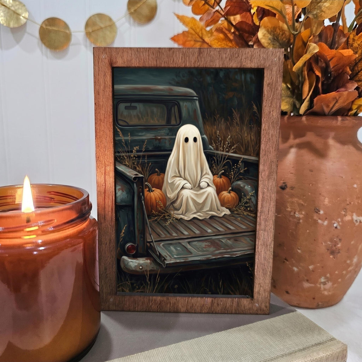 BD Lasers 4x6 wood block sign - Ghost Truck Tailgate Fall