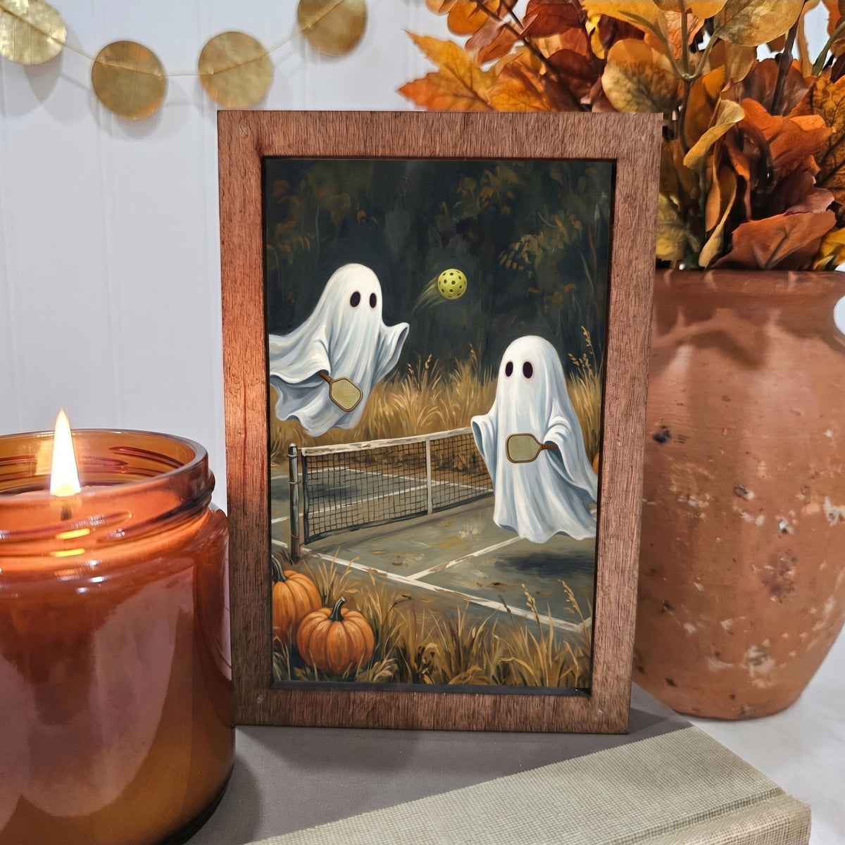 BD Lasers 4x6 wood block sign - Ghosts Pickleball Fall