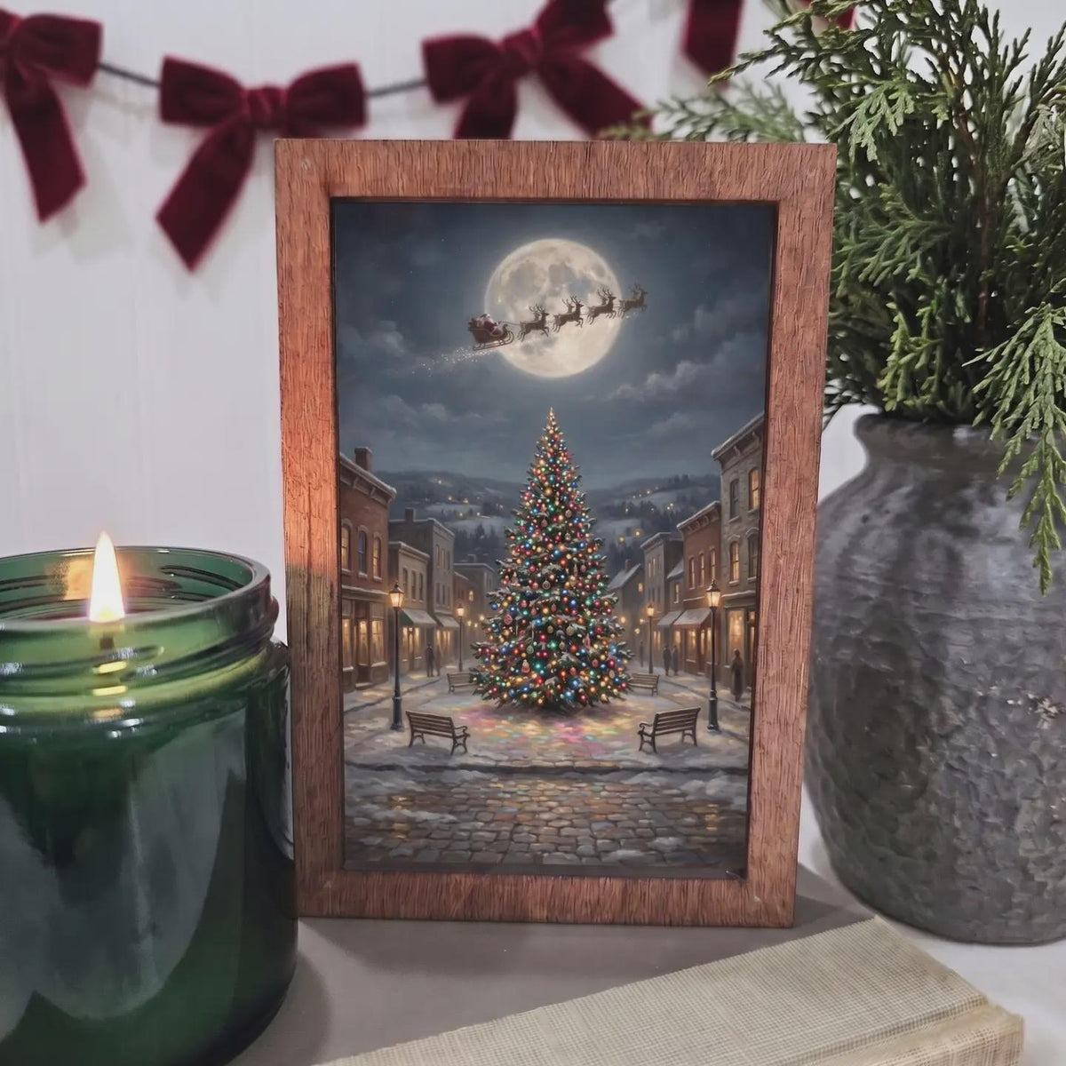 BD Lasers 4x6 wood block sign - Small Town Christmas