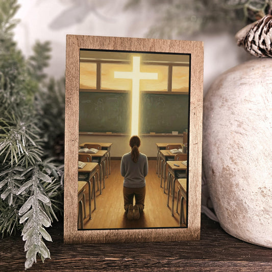 4x6 Wood Block Sign Art- Teacher Cross