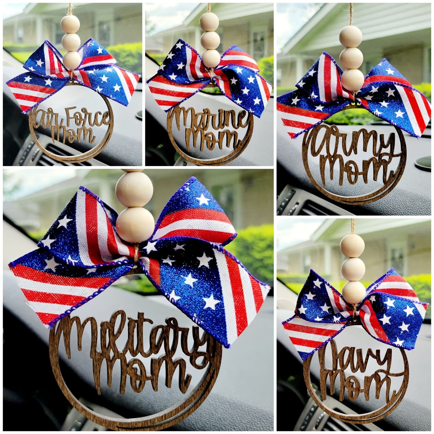 Military Themed Mom Car Charms