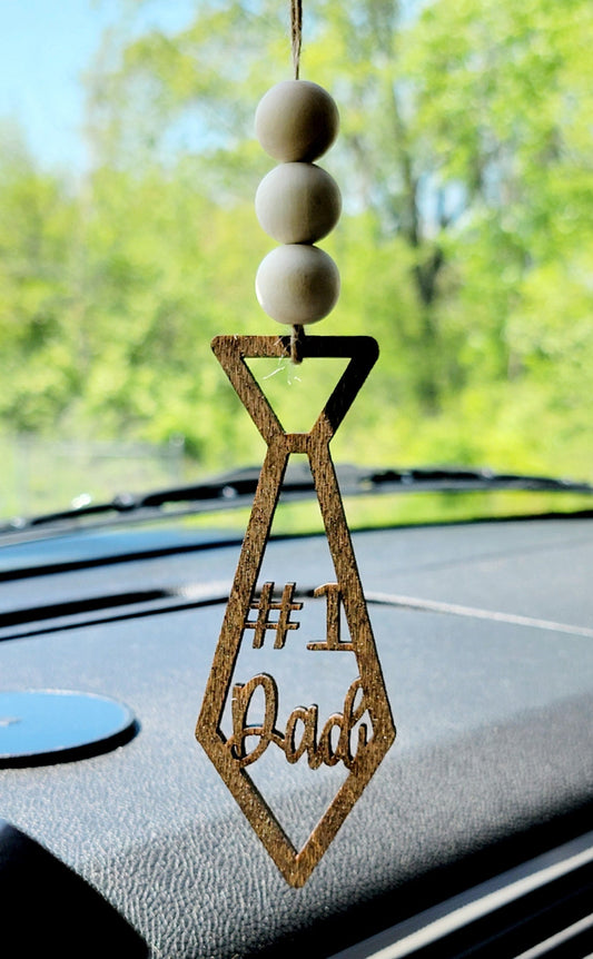 #1 Dad Tie Car Charm