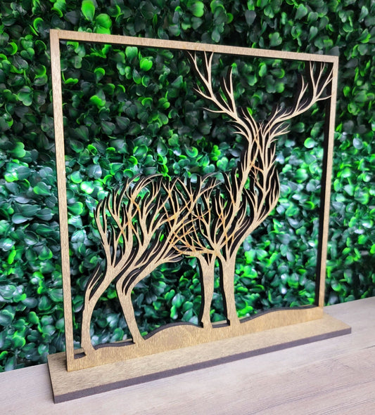 Holiday Free-standing Reindeer Deer Art Sign Christmas