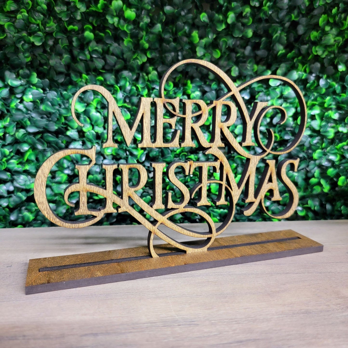 Holiday Free-standing Merry Christmas Art Sign