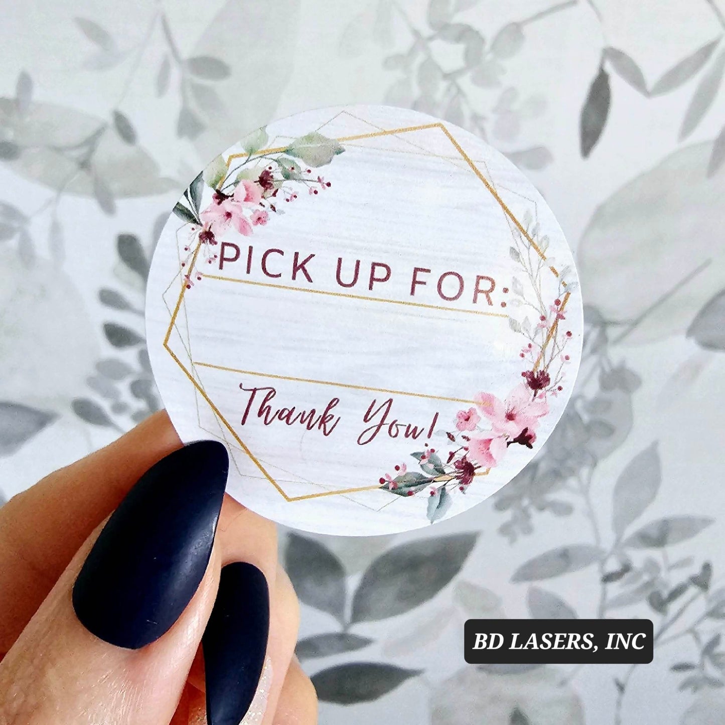 Pick Up For Floral Thank You Stickers