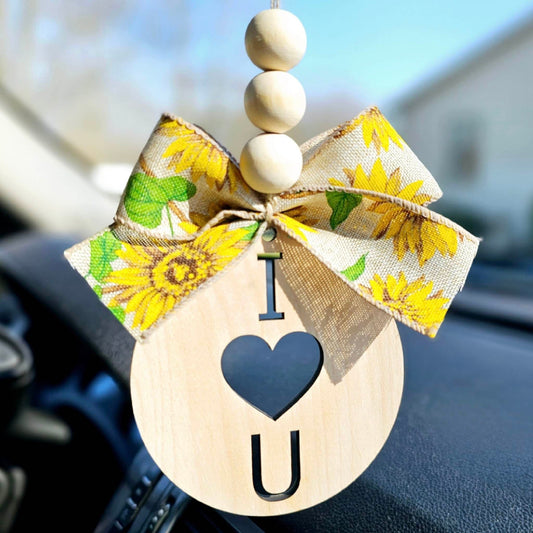 I Love You Heart Car Charm Ornament