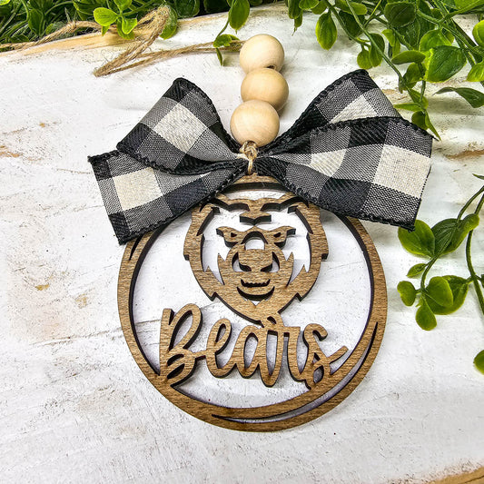 Bears School Spirit Mascot Car Charm Ornament Auto Jewelry