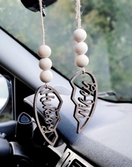 Hubby Wifey Car Charms