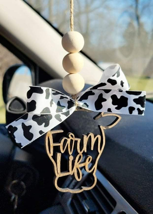 Cow Themed Car Charms