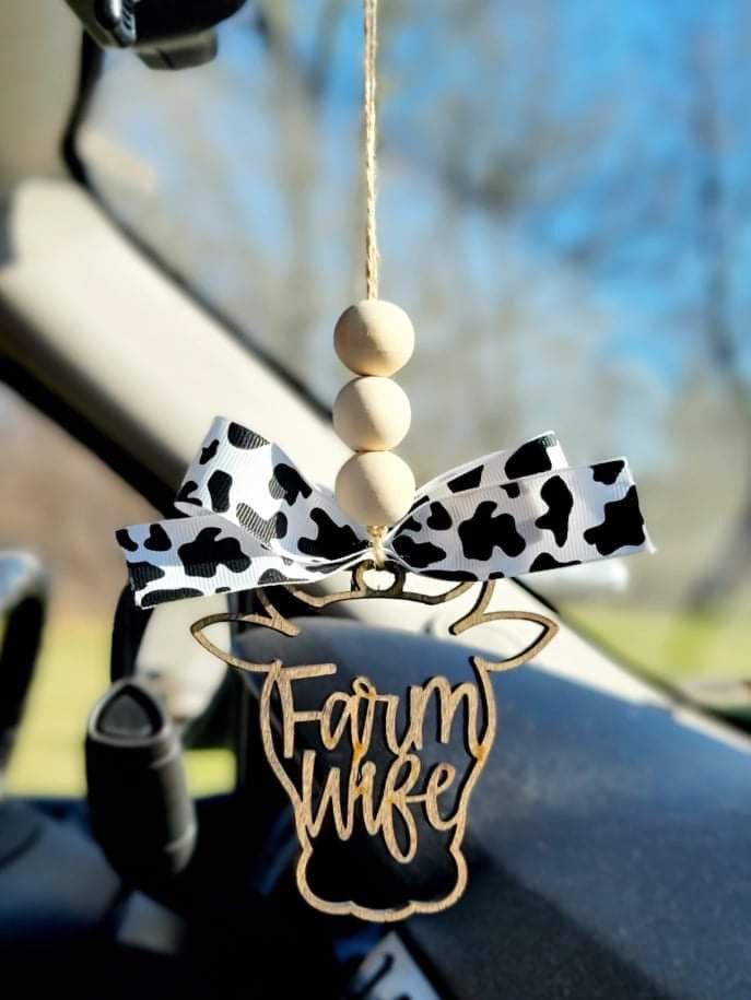 Cow Themed Car Charms